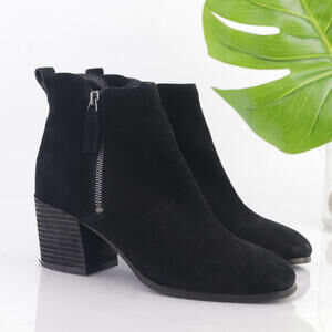 Blondo Womens Siena Boots Size 8 Waterproof Black Suede Block Heel  Zip Booties